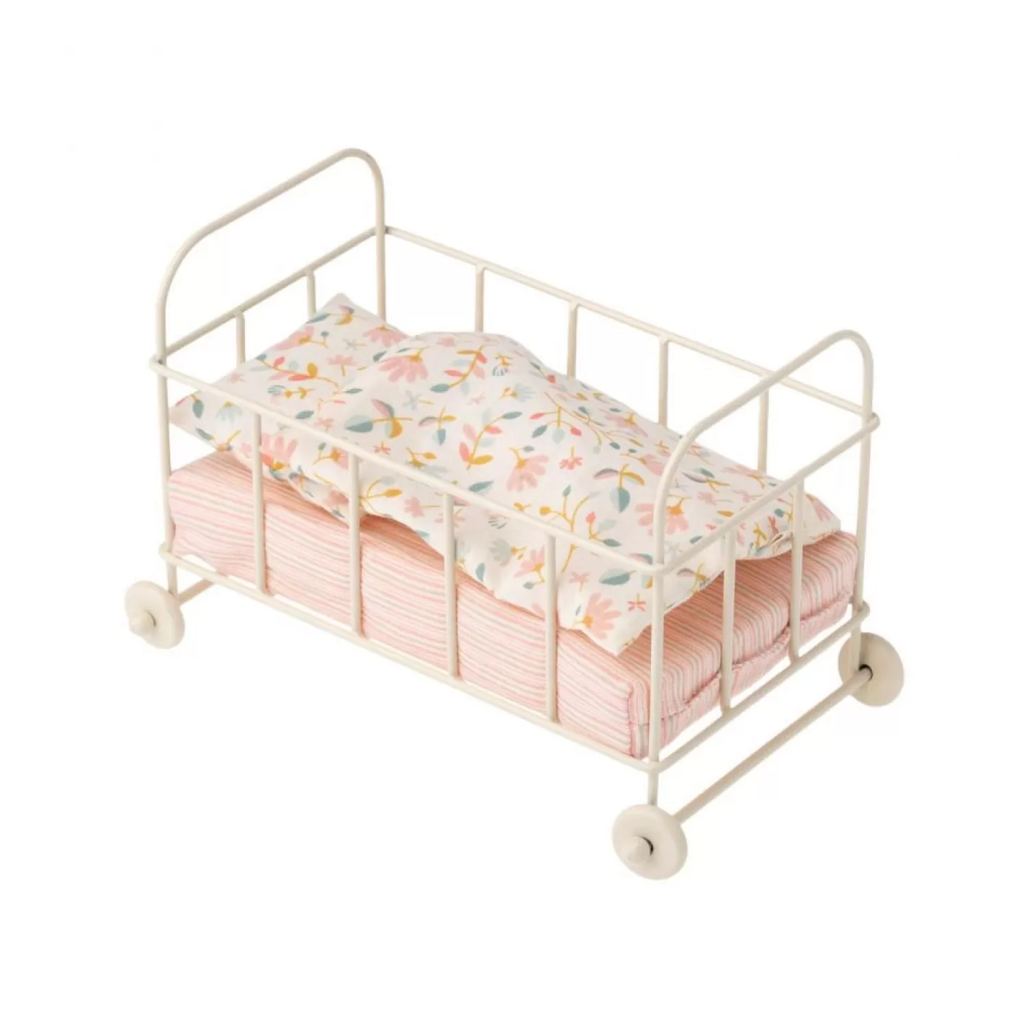 Maileg Baby Cot White Metal Micro Clearance