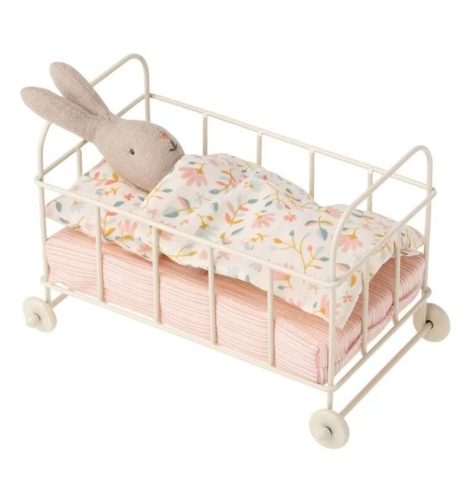 Maileg Baby Cot White Metal Micro Clearance