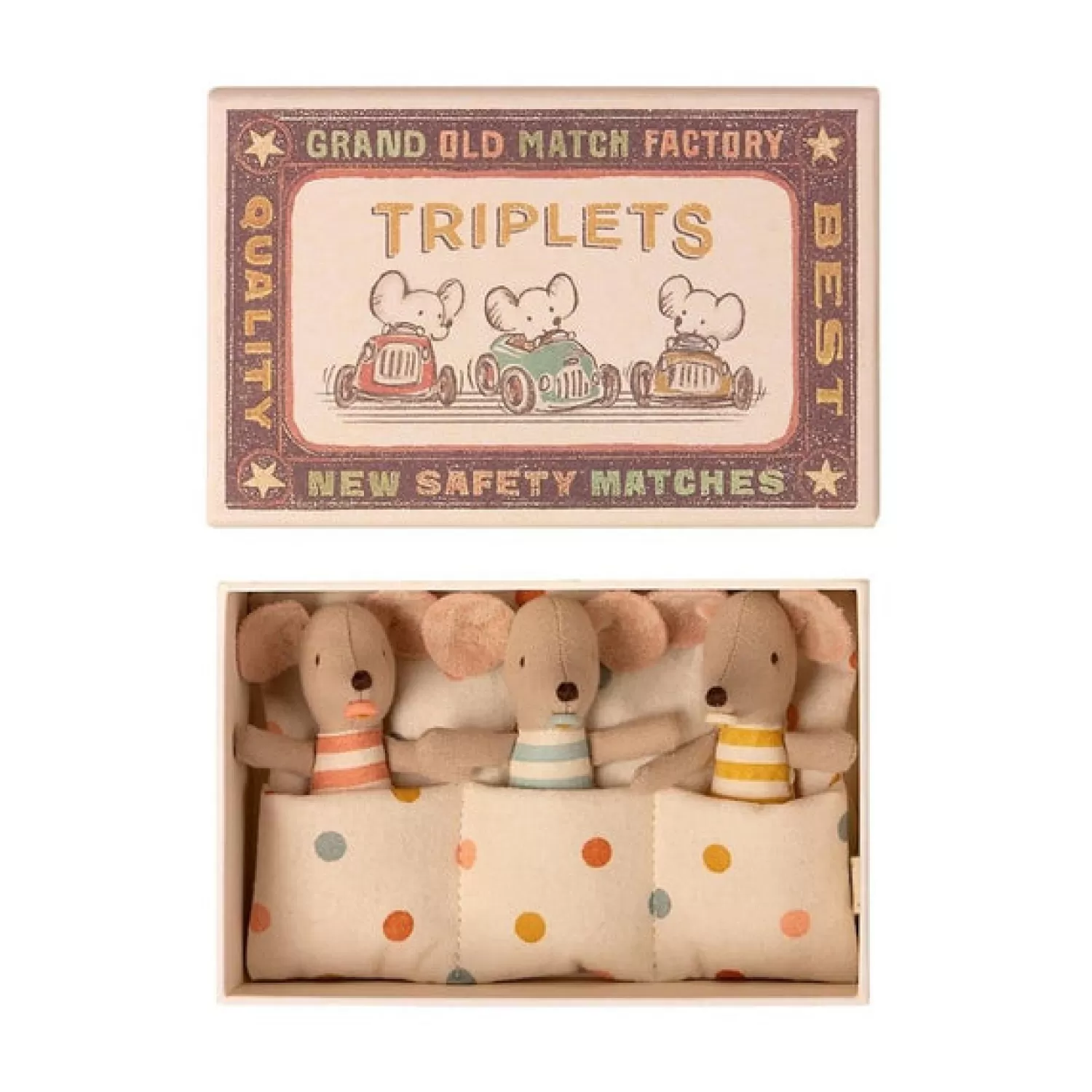 Maileg Baby Mice – Triplets In A Matchbox Best Sale