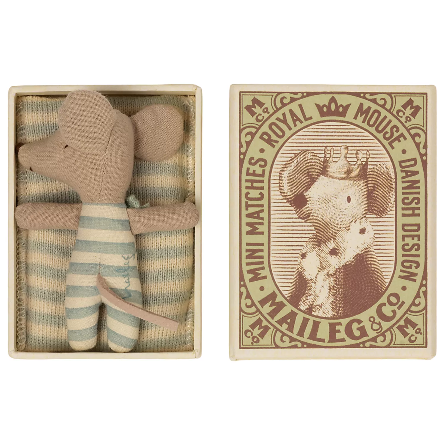 Maileg Baby Mouse, Sleepy/Wakey In Box – Stripy Boy Fashion