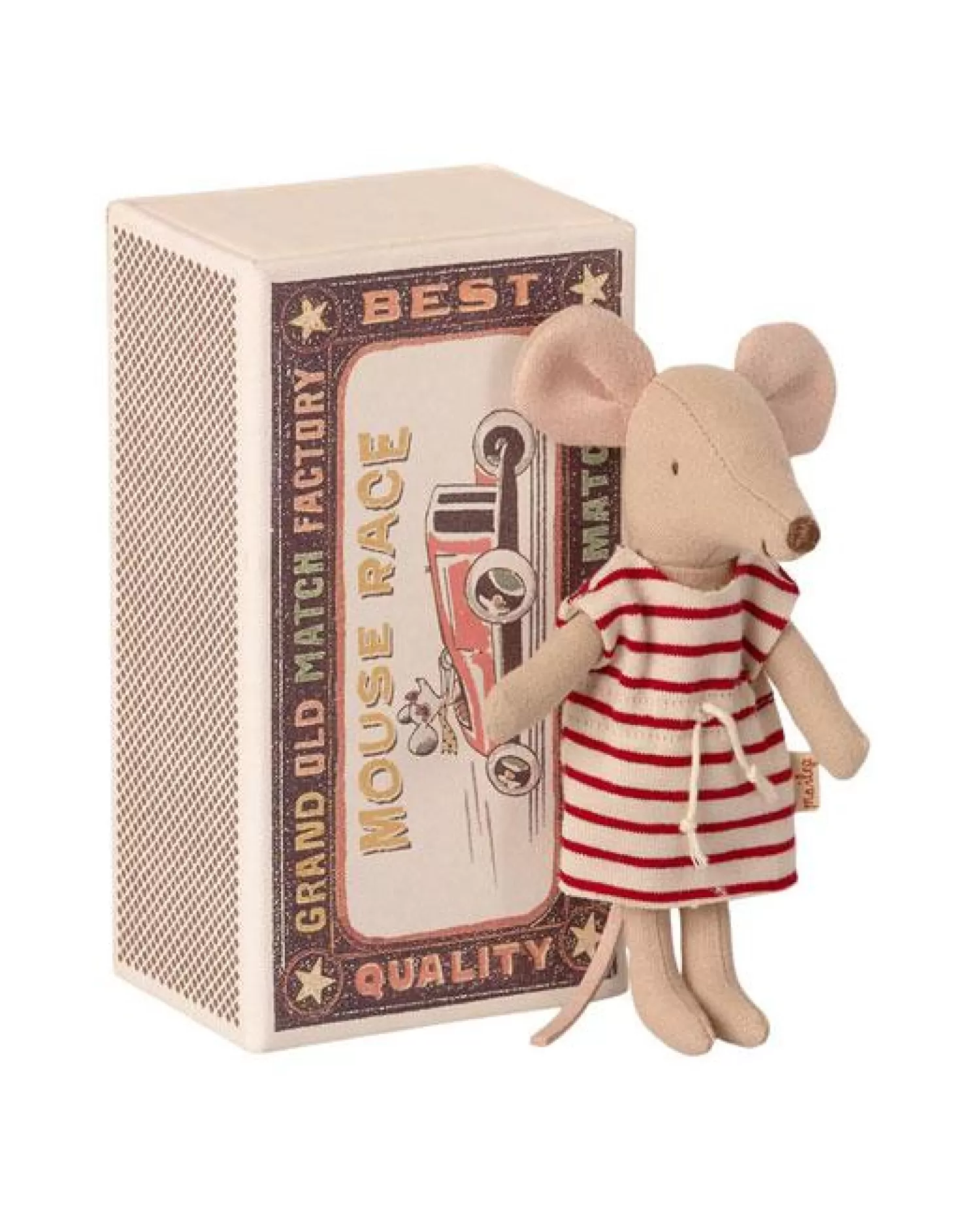 Maileg Big Sister Mouse In Matchbox Striped Dress Best