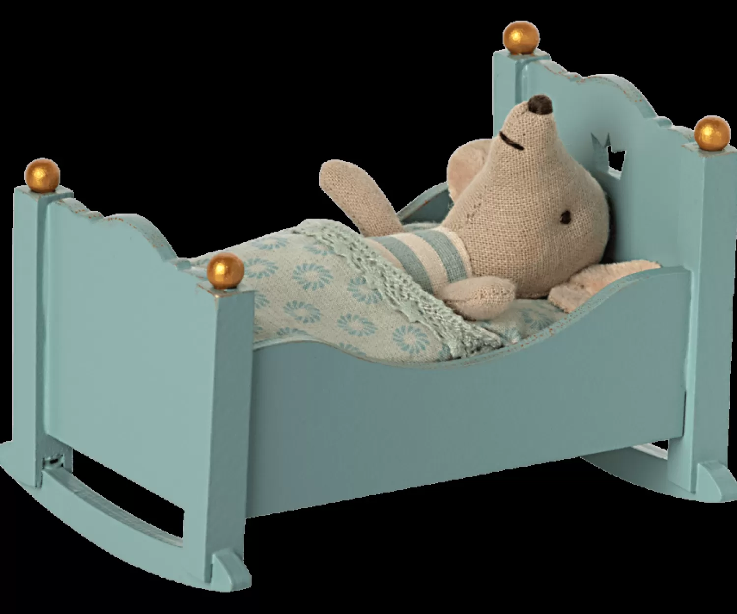 Maileg Blue Cradle, Baby Mouse – Cheap