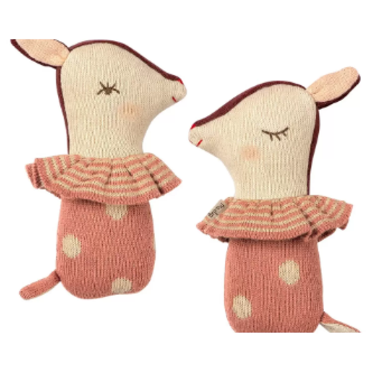 Maileg 14Cm Pink Cotton And Polyester Bambi Rattle Hot