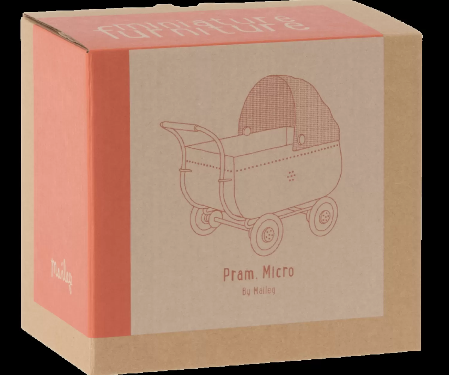 Maileg Coral Pram, Micro -Toy New