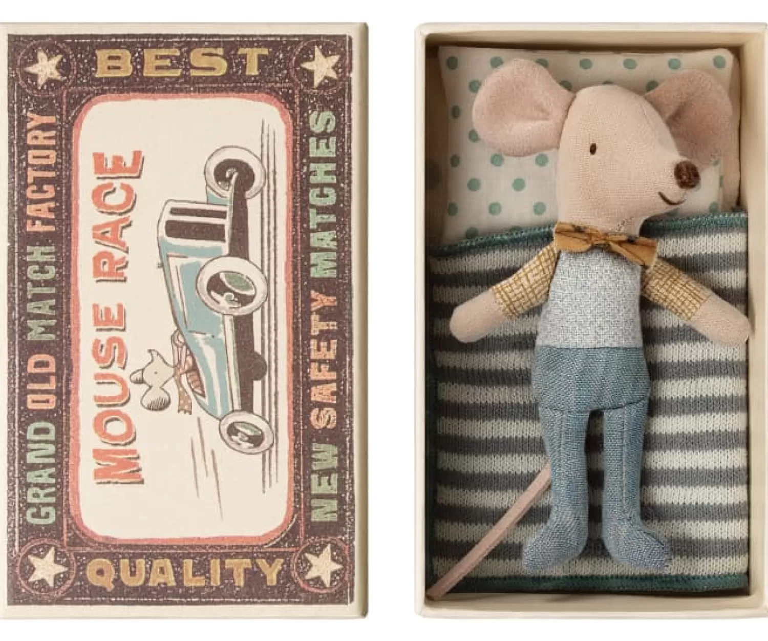 Maileg Cotton And Linen Little Brother Mouse In Box Best