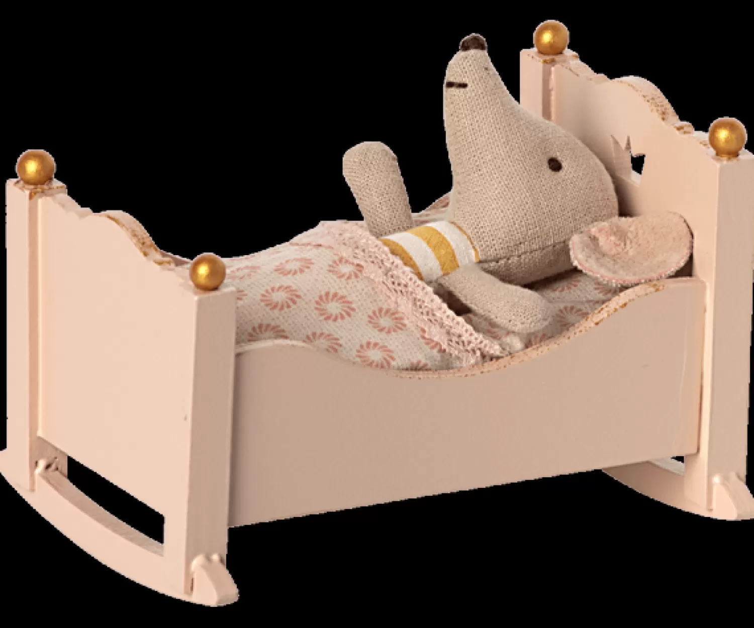 Maileg Cradle, Baby Mouse – Rose Fashion