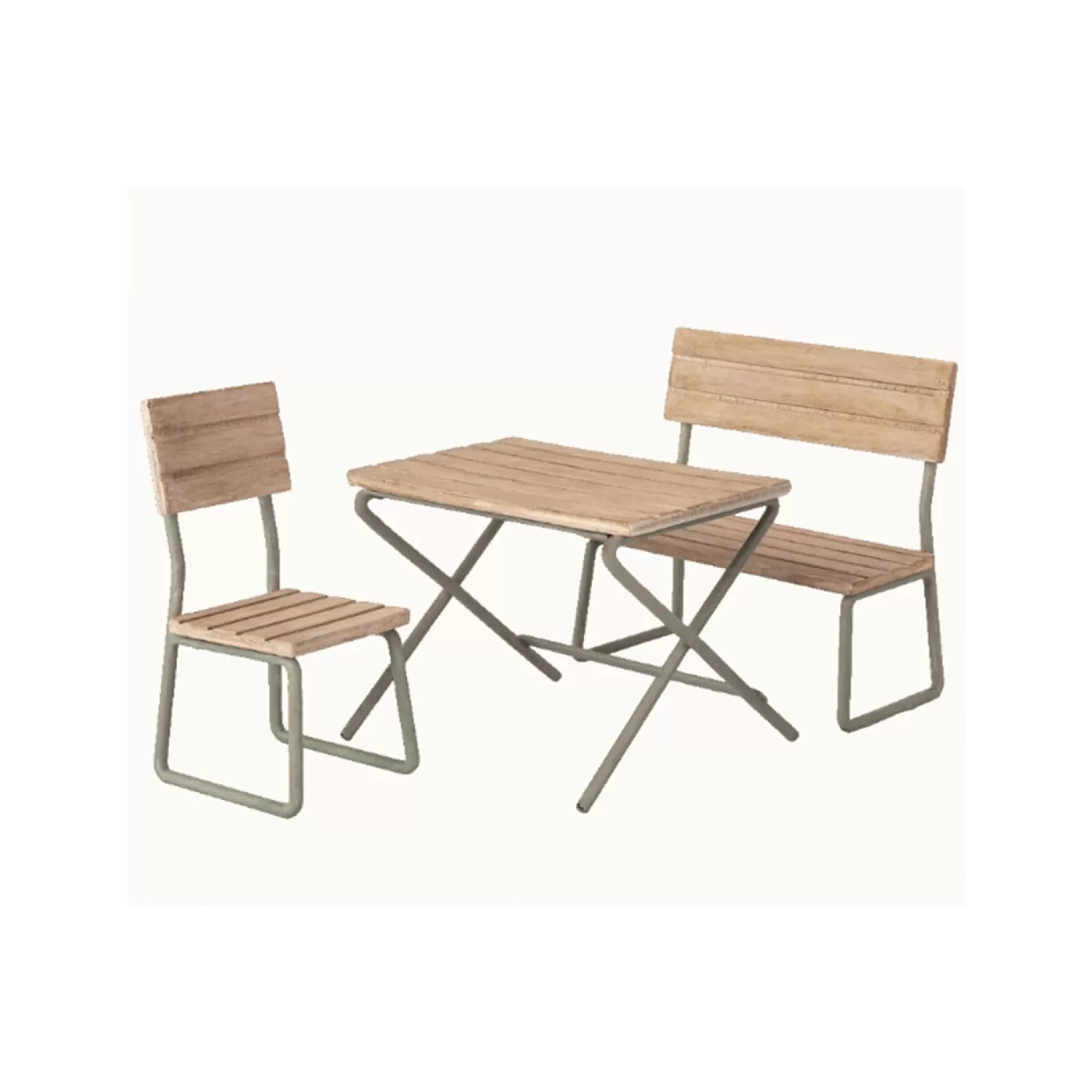 Maileg Garden Set, Table With Chair And Bench Cheap