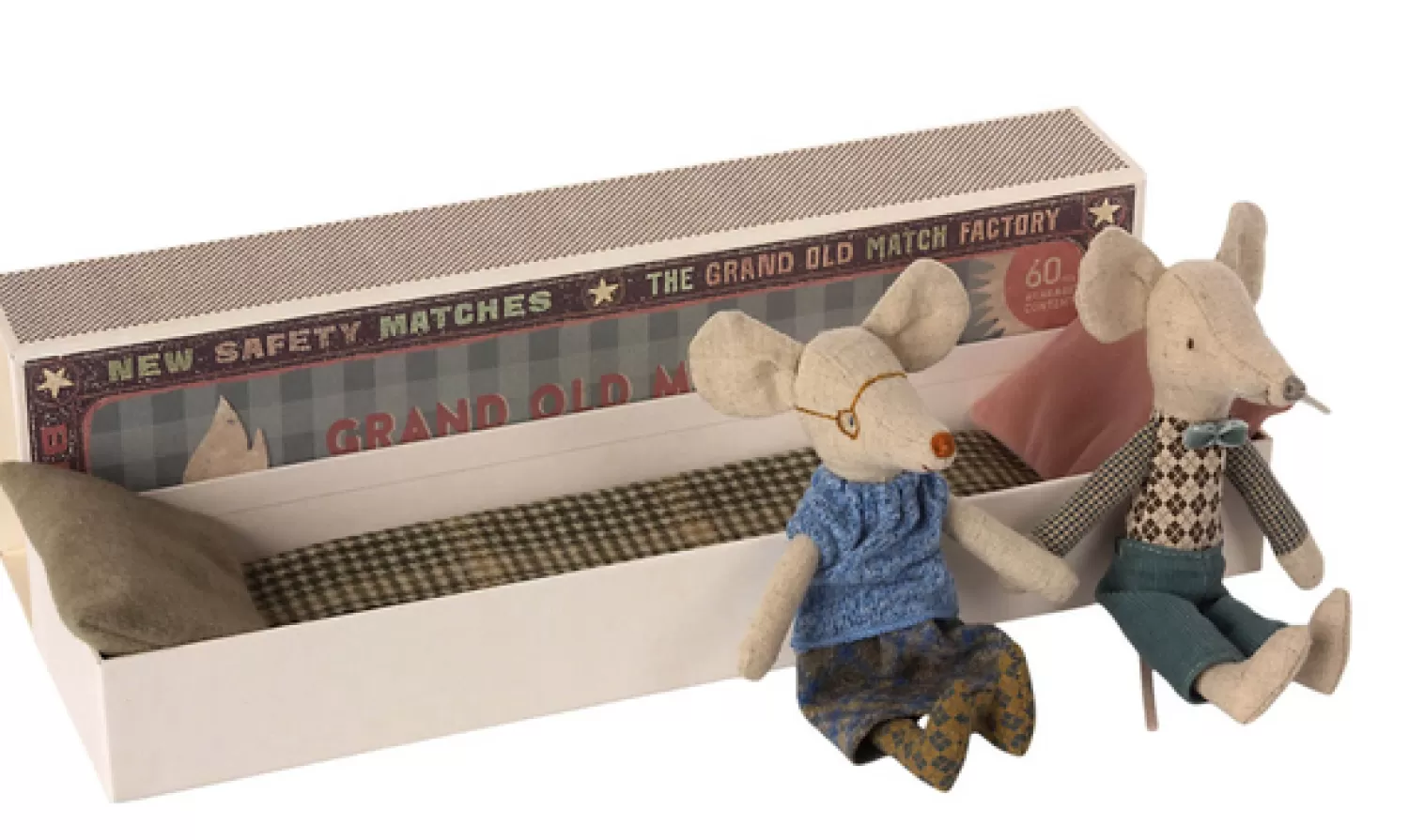 Maileg Grandma And Grandpa Mice In A Matchbox Toy Shop