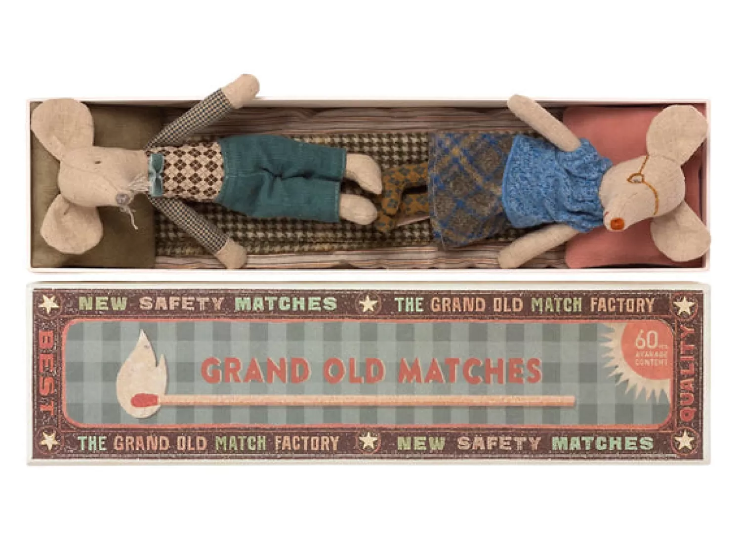 Maileg Grandma And Grandpa Mice In A Matchbox Toy Shop