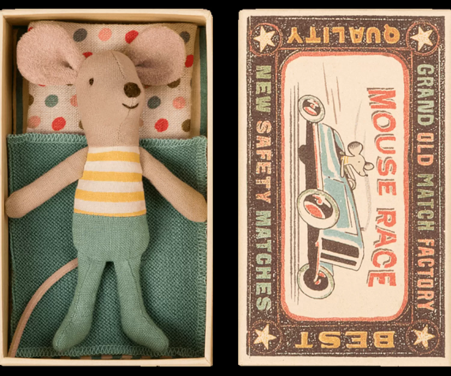 Maileg Little Brother Mouse In Box – Teal Clearance