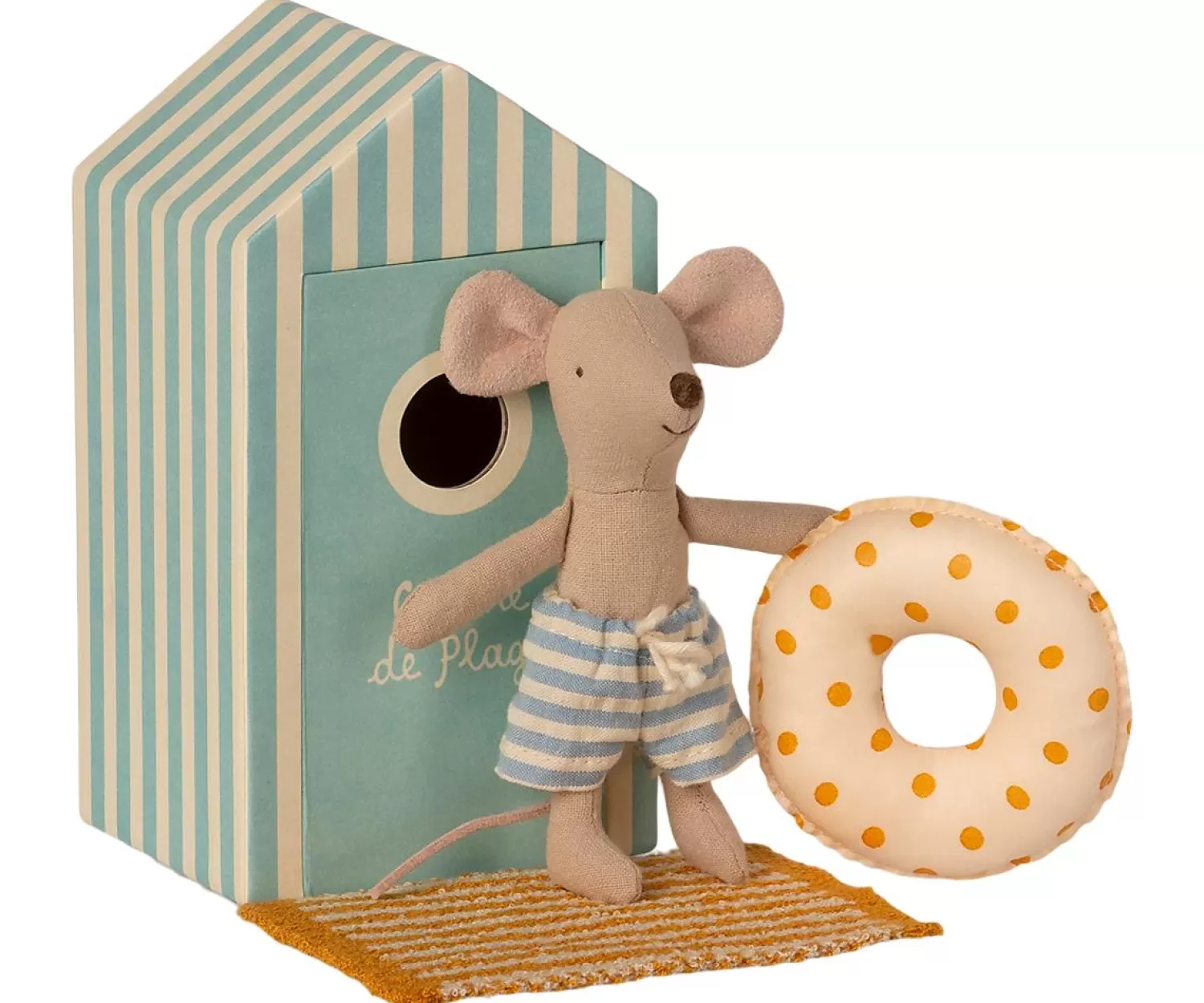 Maileg Little Brother Mouse In His Beach Cabin Toy Outlet