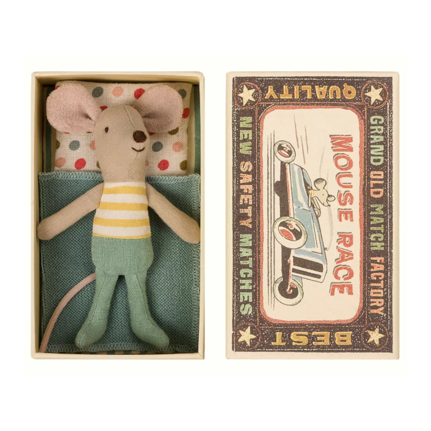 Maileg Little Brother Mouse In Matchbox Fashion