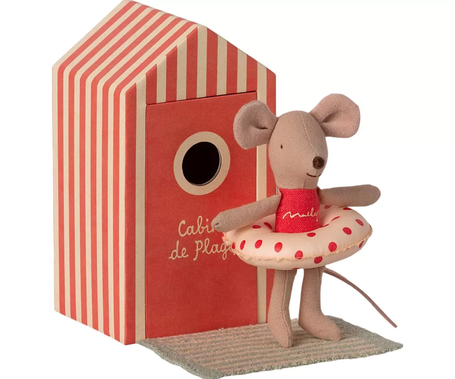 Maileg Little Sister Mouse In Her Beach Cabin Toy Outlet