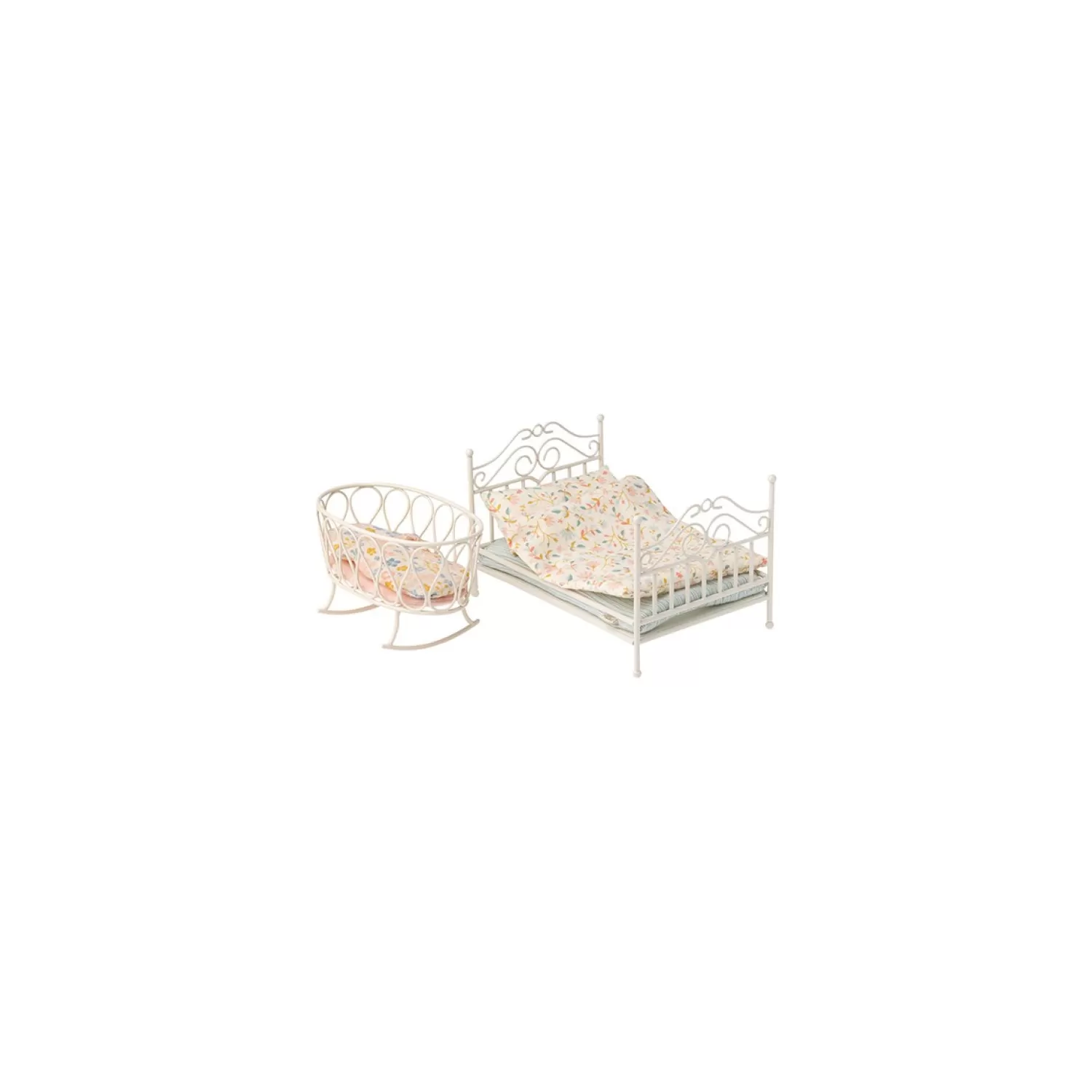 Maileg Micro Off White Cradle With Sleeping Bag Discount