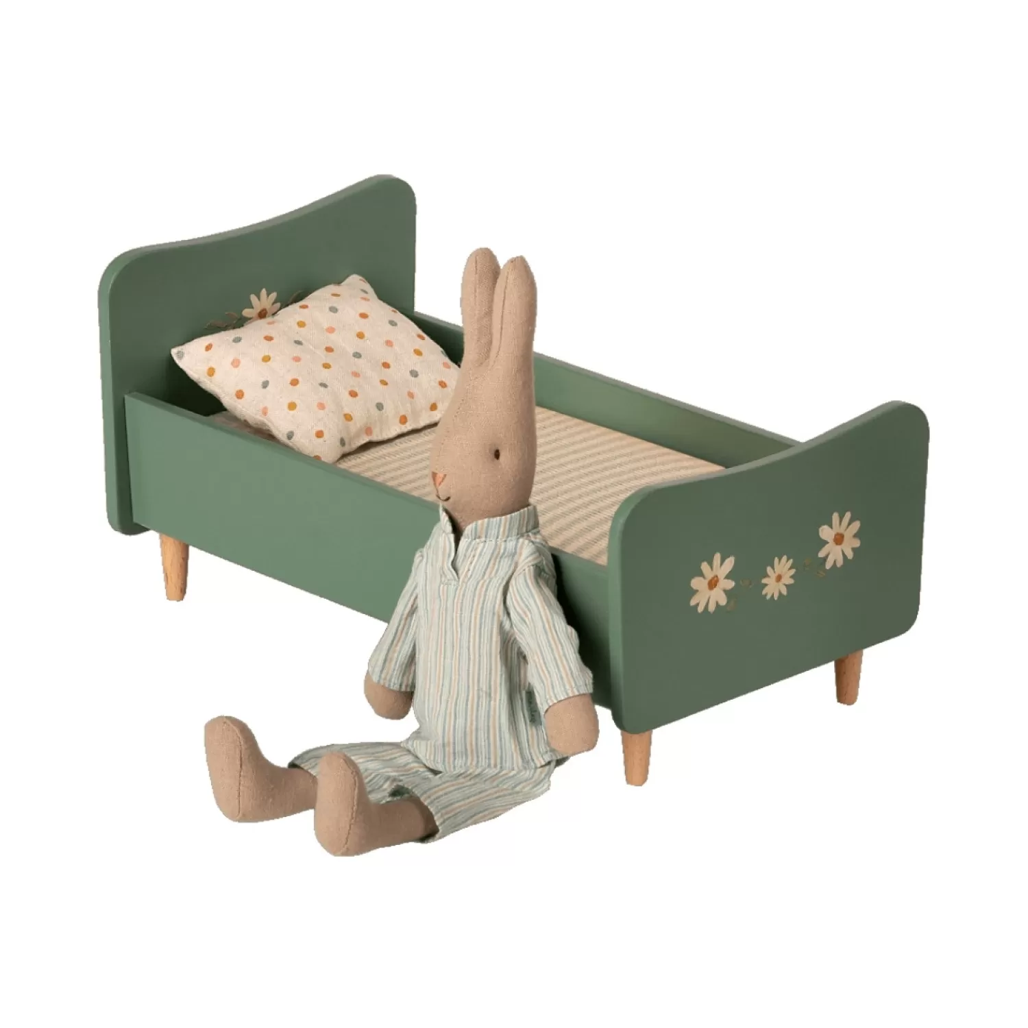 Maileg Mini Wooden Bed Mint Blue Online