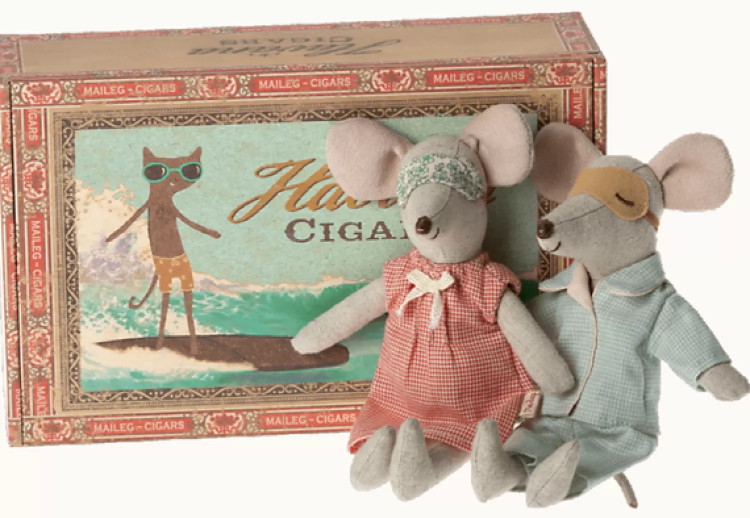 Maileg Mum And Dad Mice In A Cigarbox Discount