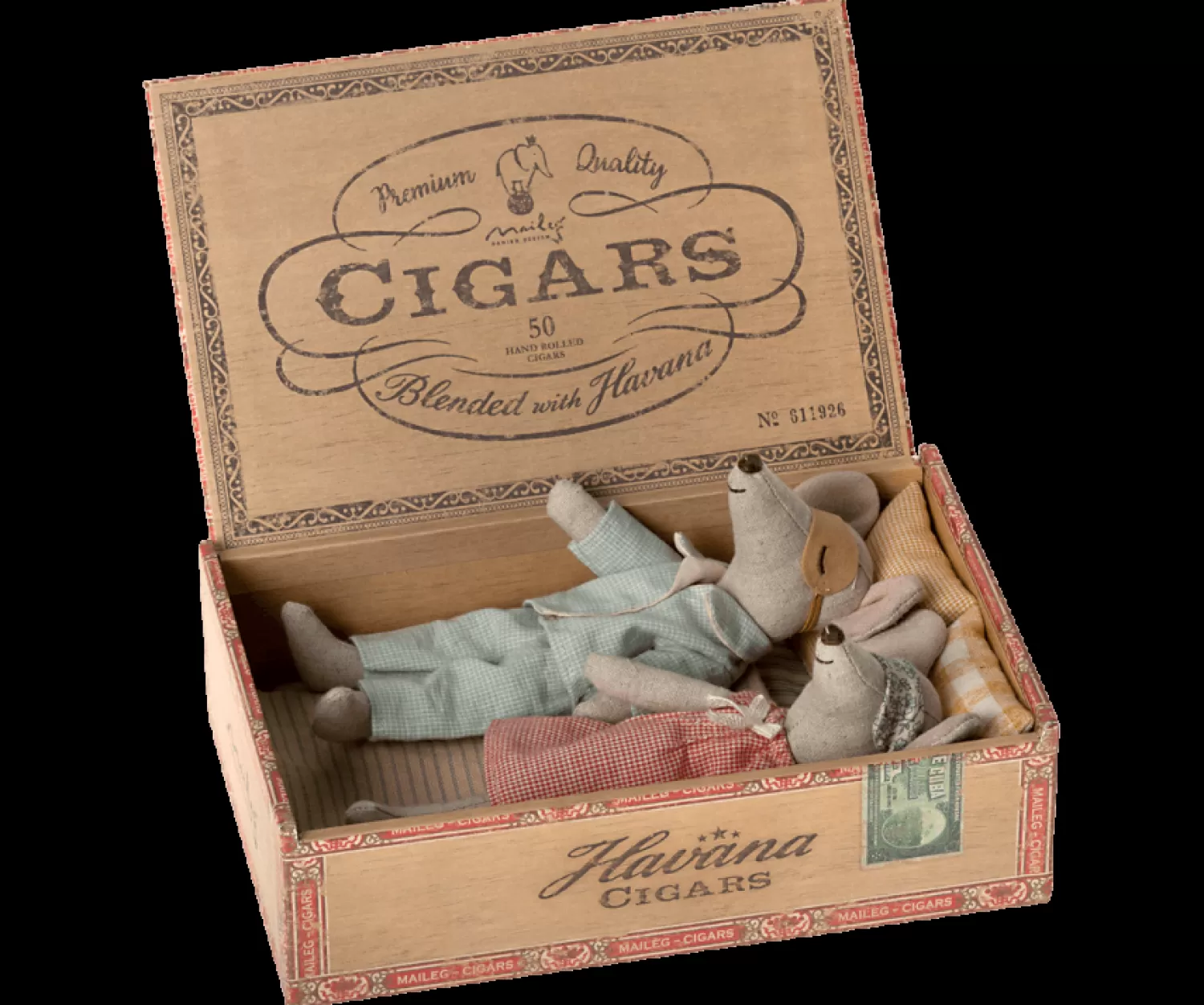 Maileg Mum Dad Mice In Cigar Box Bed Cheap