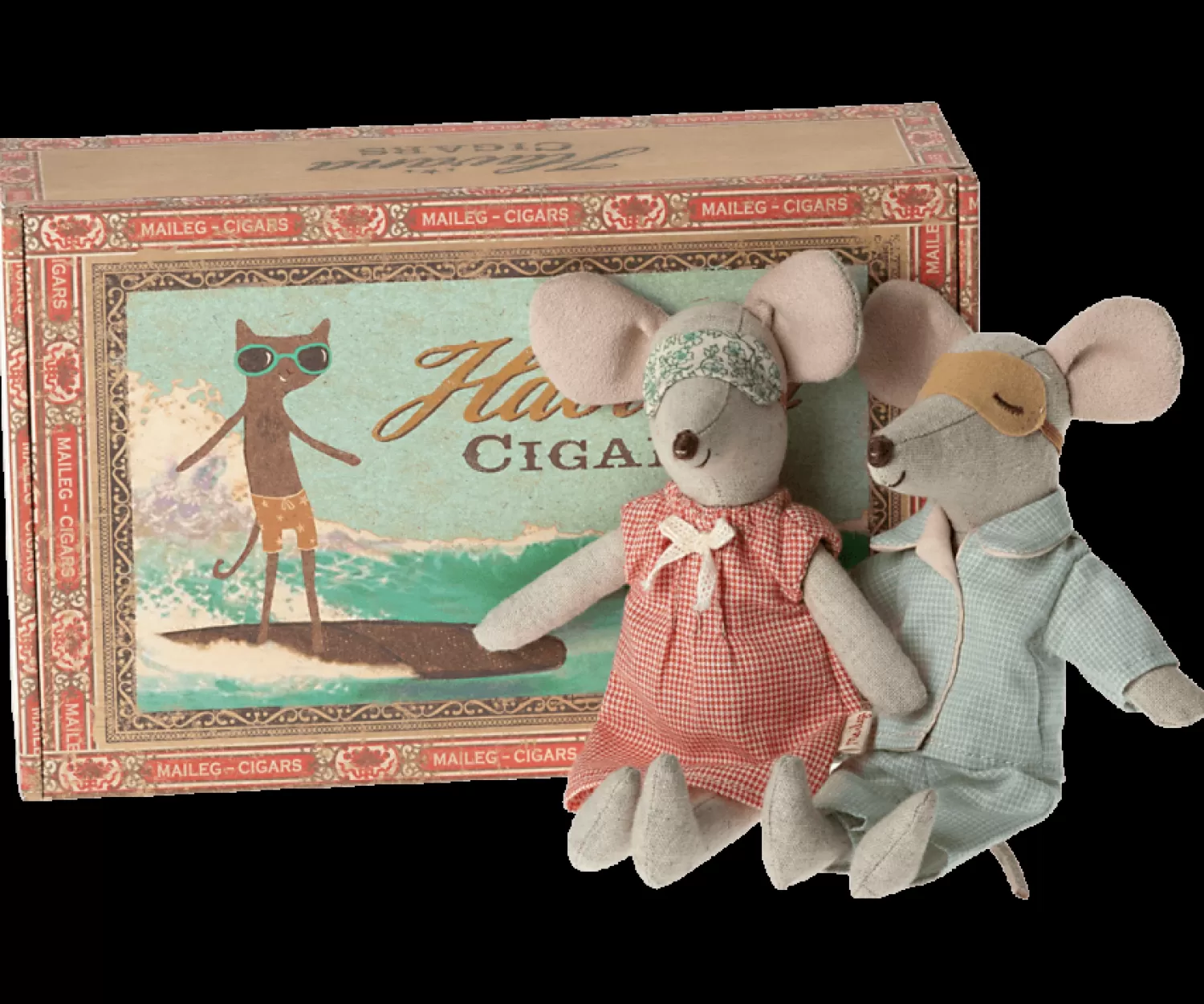 Maileg Mum Dad Mice In Cigar Box Bed Cheap