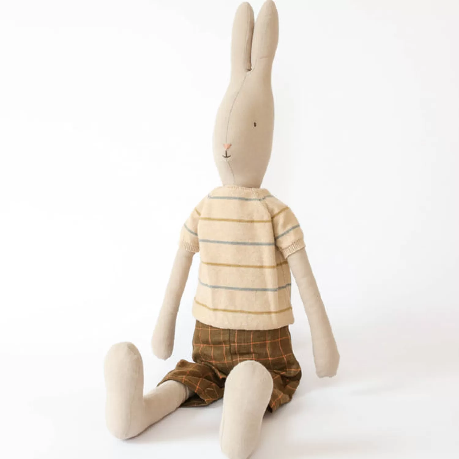 Maileg Rabbit Toy With Check Trousers & Knitted Sweater – Size 5 Outlet
