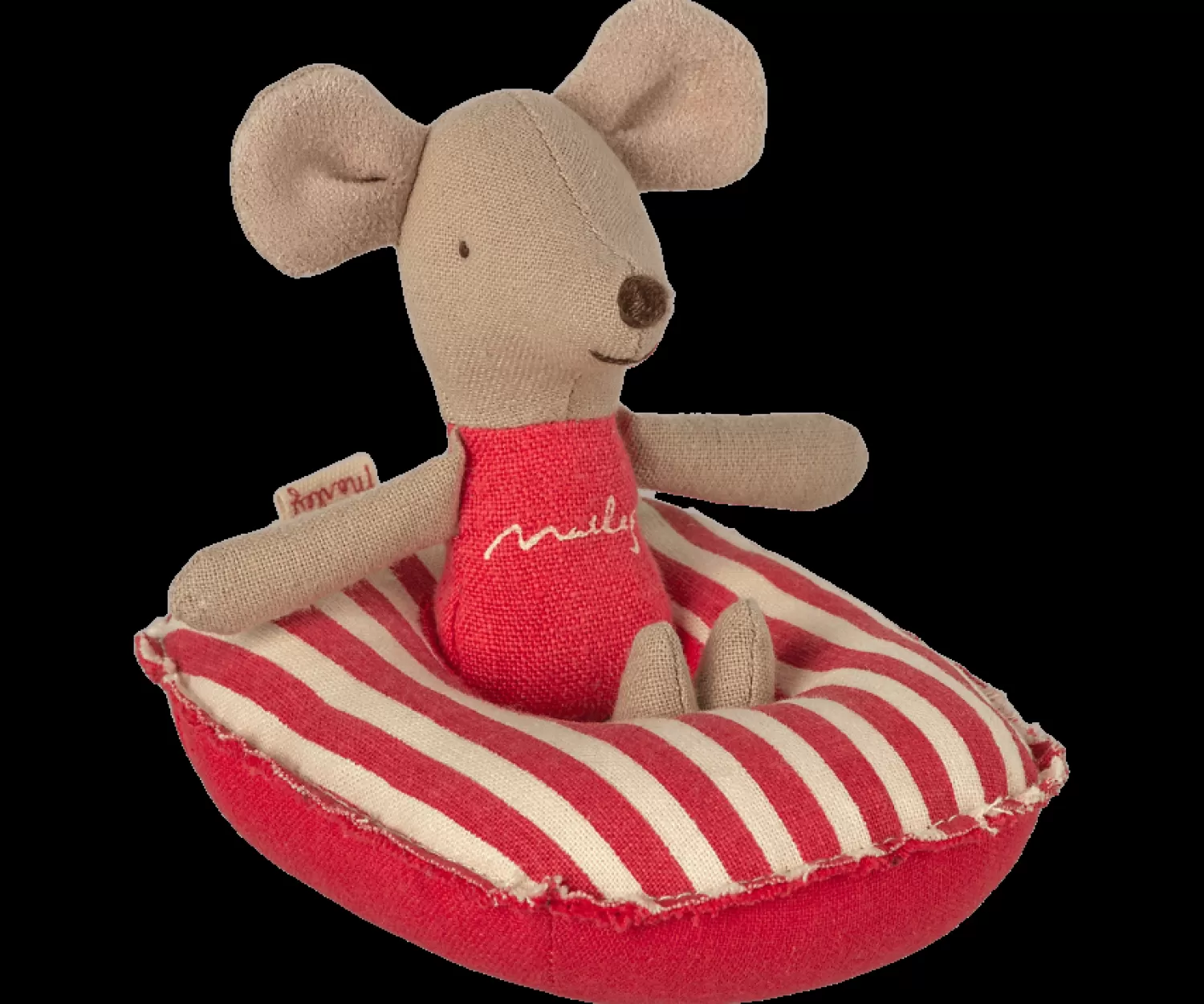 Maileg Rubber Boat Small Mouse Red Stripe Fashion