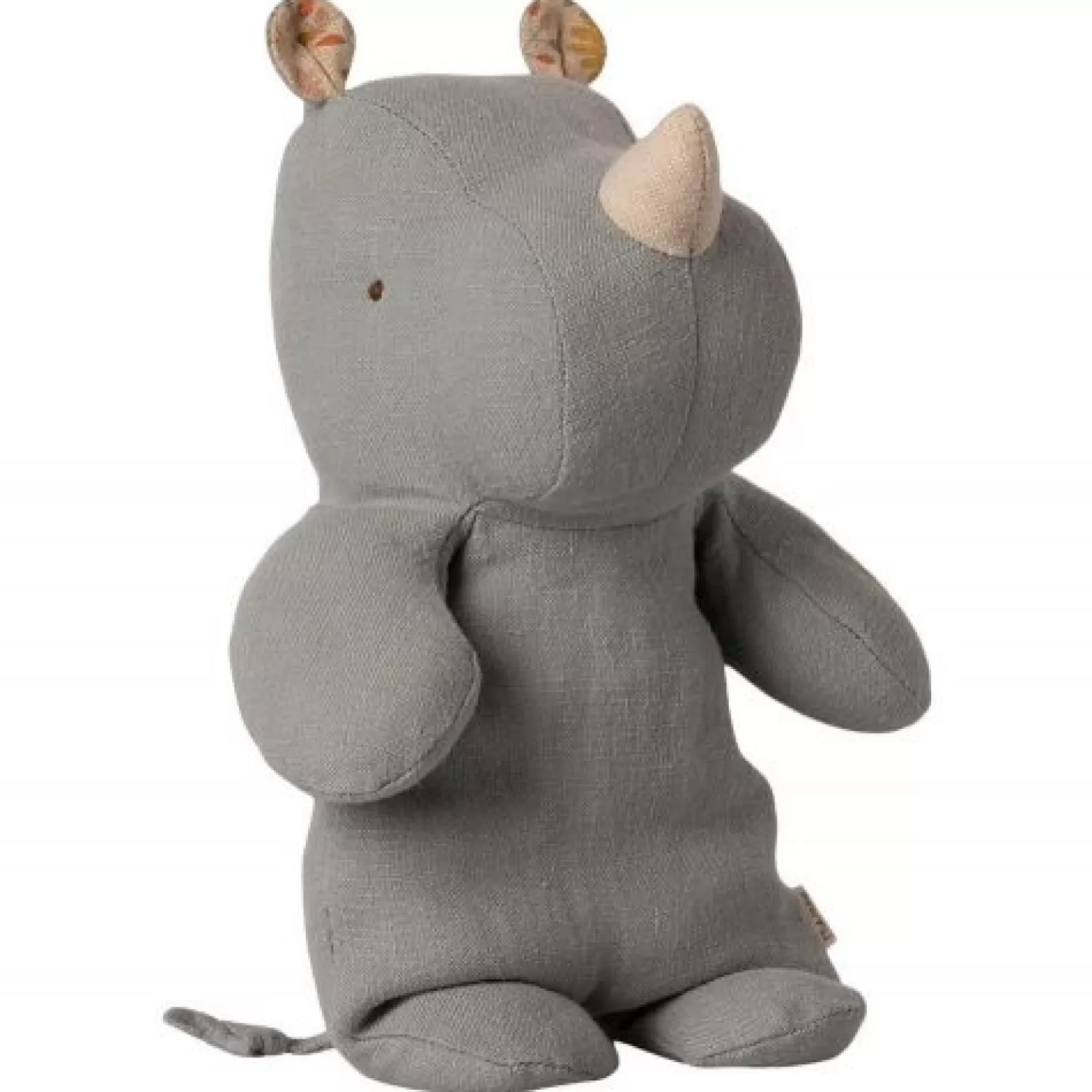 Maileg Small Blue Linen And Polyester Safari Friends Rhino Toy Cheap