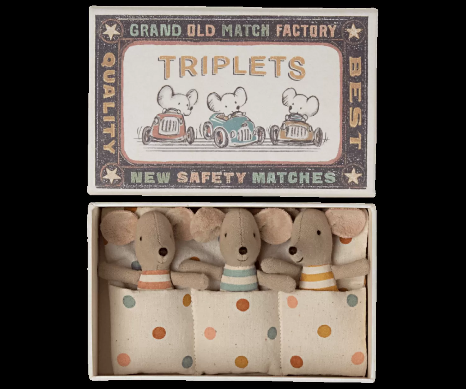 Maileg Triplets, Baby Mice In Matchbox Cheap