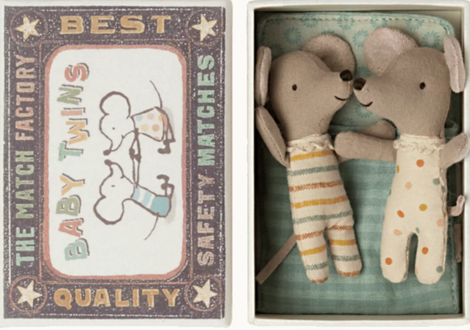 Maileg Twins Baby Mice In A Matchbox Best Sale