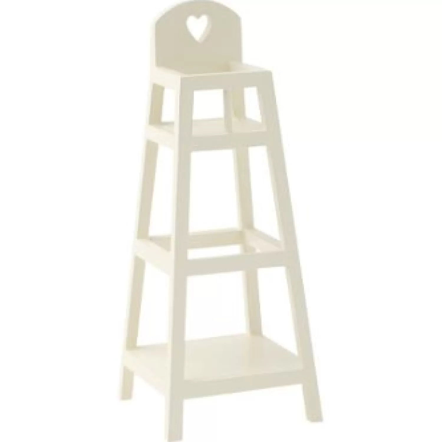 Maileg White Wooden High Chair With Small Carved Heart Sale