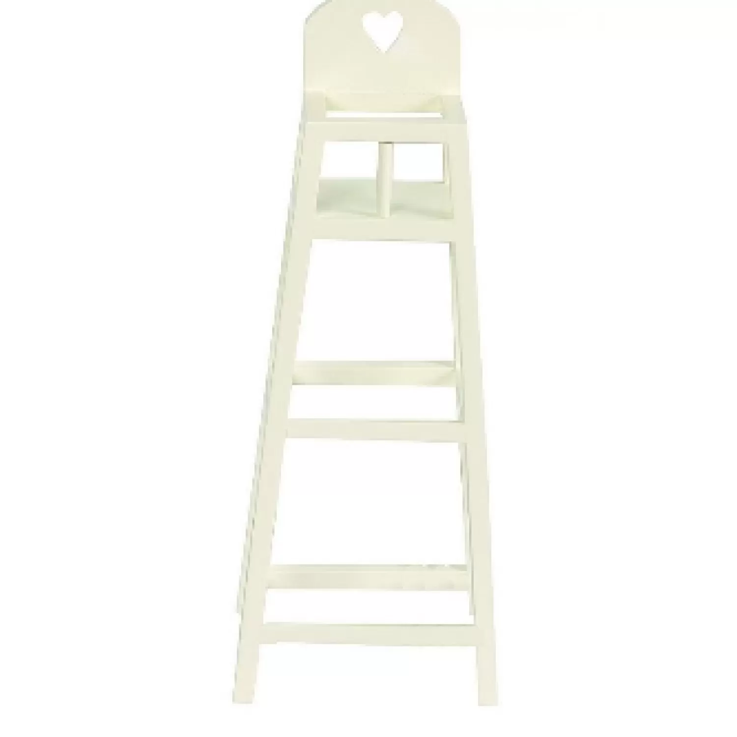 Maileg White Wooden High Chair With Small Carved Heart Sale