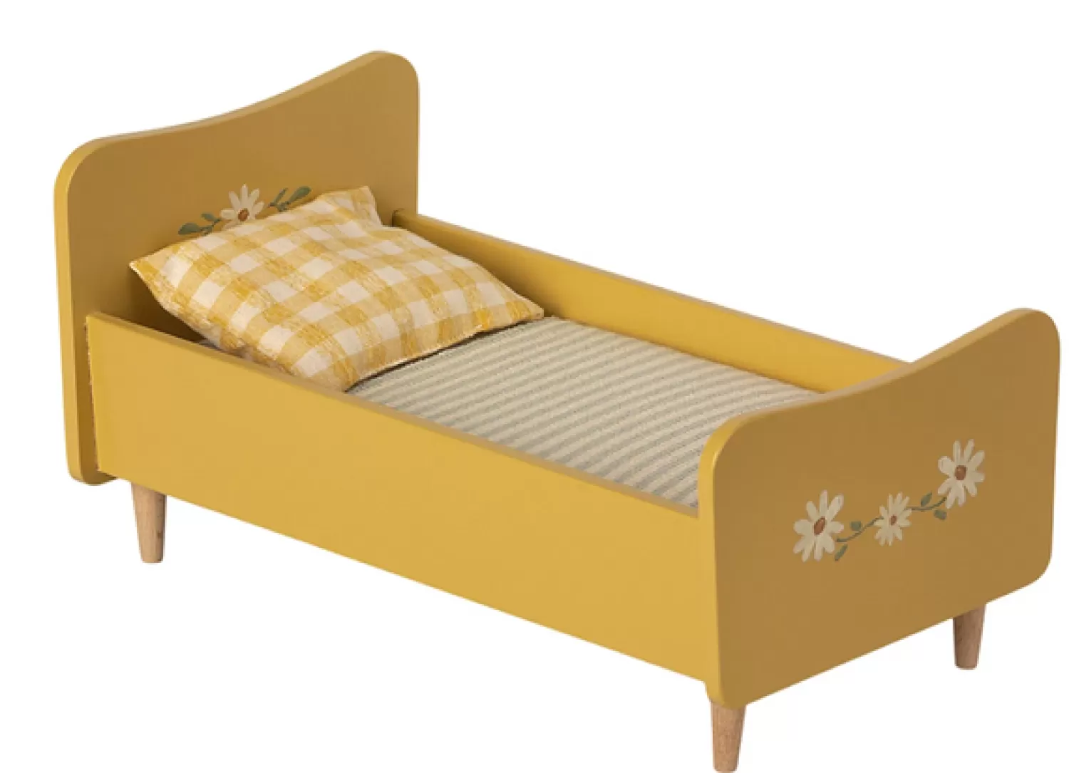 Maileg Wooden Bed Mini – Yellow Hot