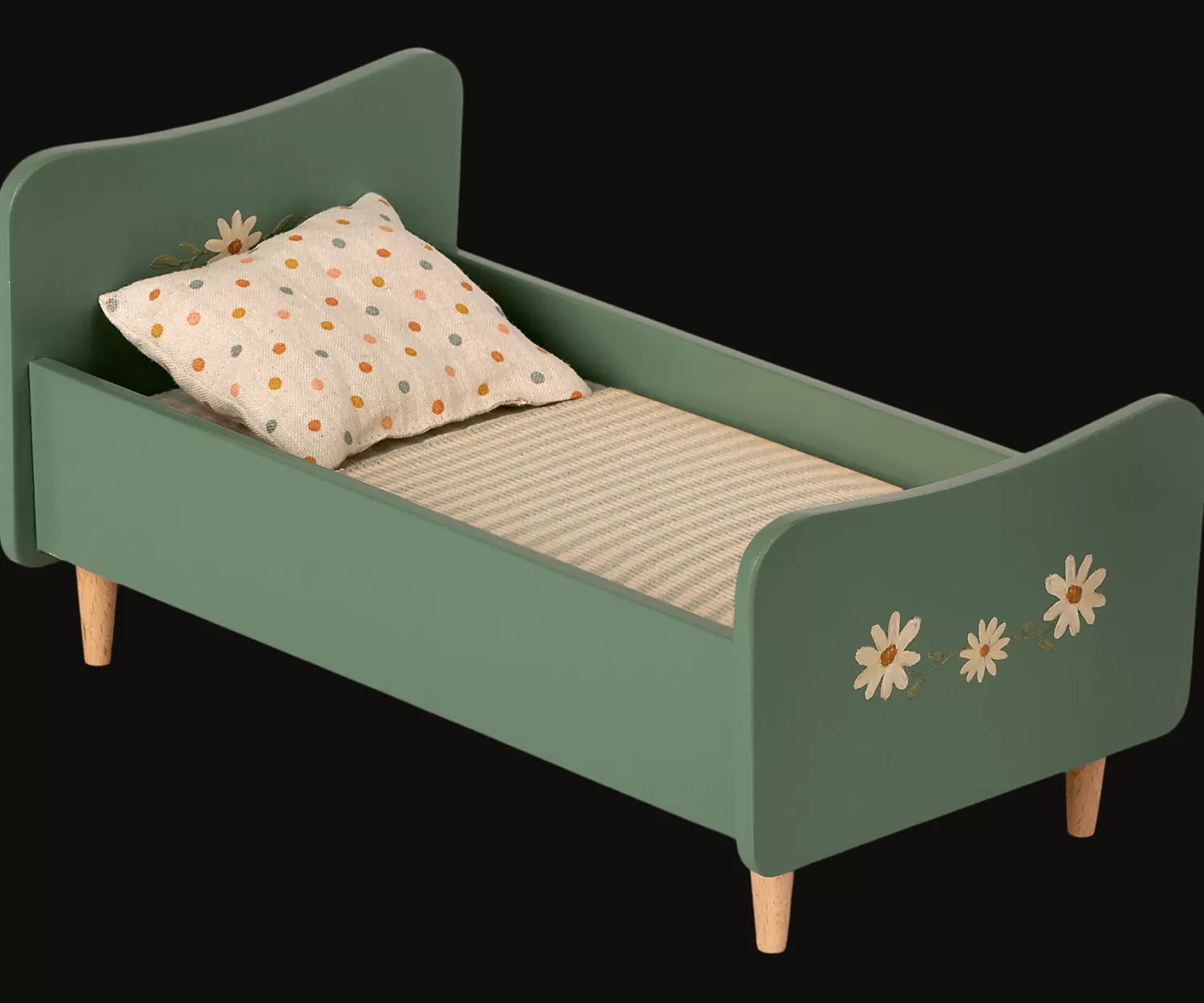 Maileg Wooden Bed Mini-Mint Blue Best