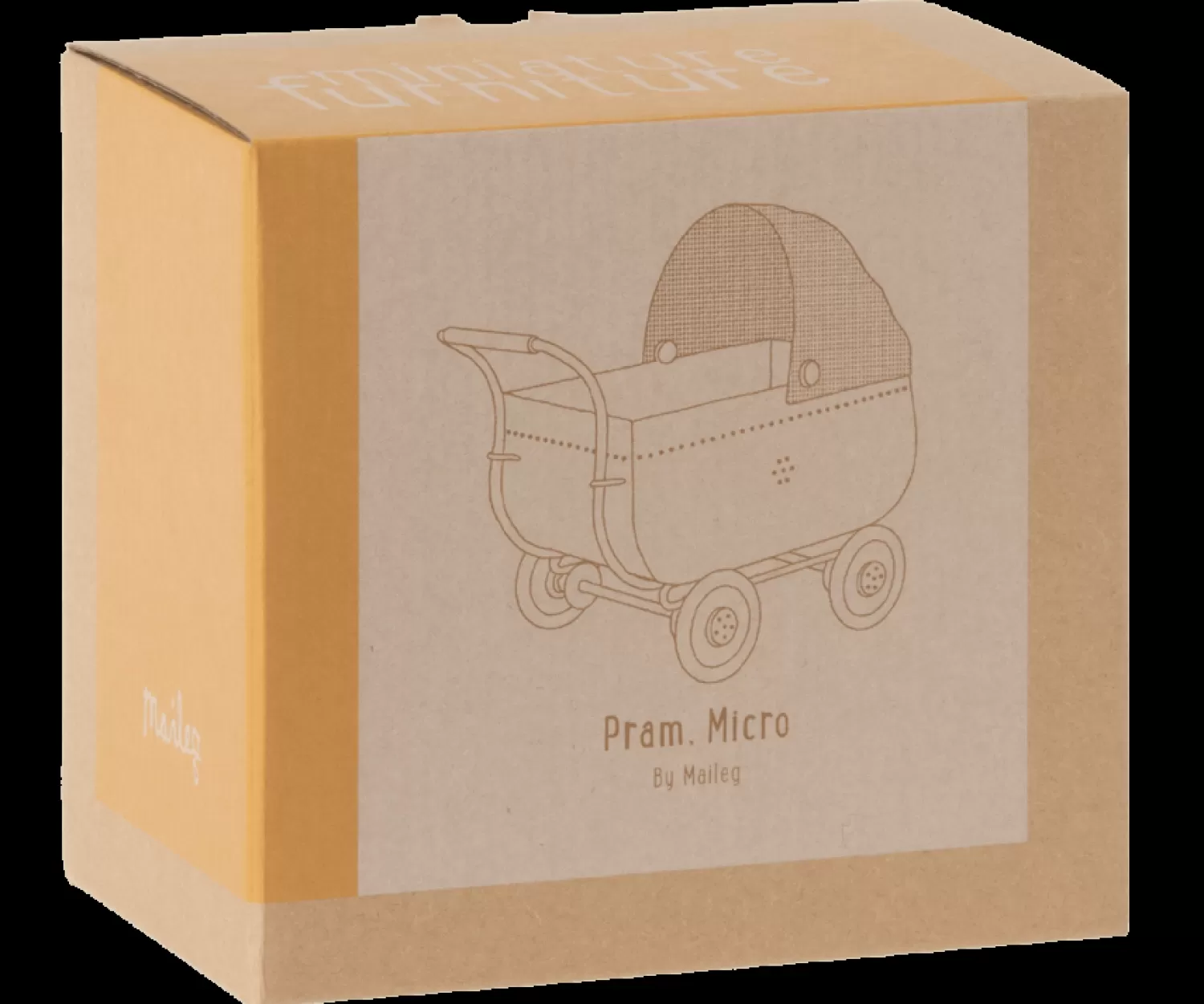 Maileg Yellow Pram, Micro – Toy Clearance